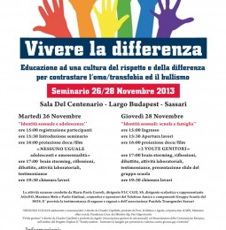 “Vivere la differenza” A Sassari un corso di formazione per docenti sull’identità sessuale