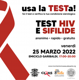Venerdì 25 Marzo Usa la TESTa in piazza a Sassari per test HIV e Sifilide